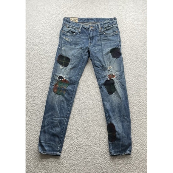 Polo Ralph Lauren Jeans Womens 29x29 Tag 25 Astor Boyfriend Slim Patch Distress - Picture 2 of 16